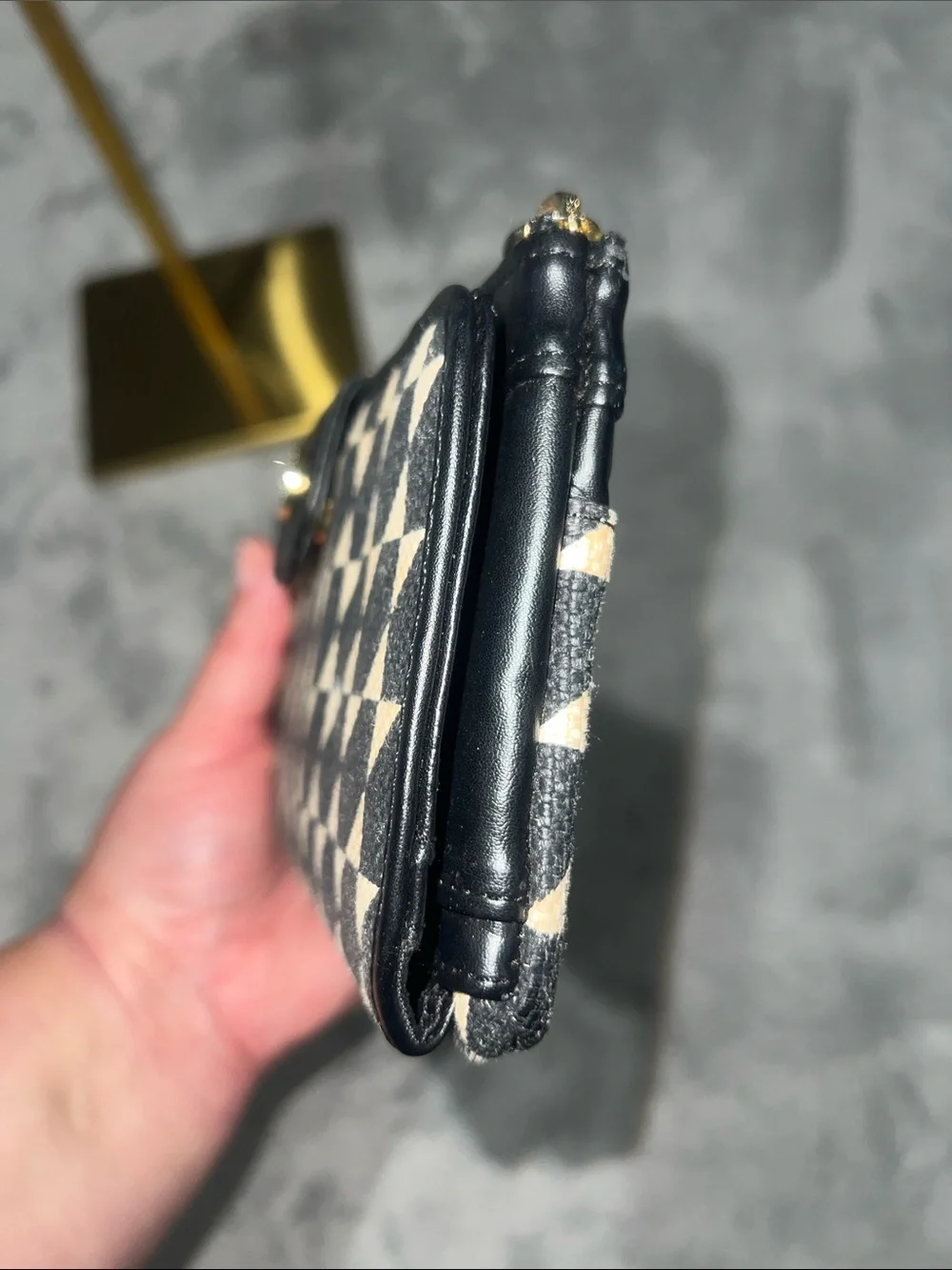 Spartina 449 Black & Cream Geometric Zip Pouch